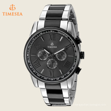 Luxus-Keramik & Stahl Mode Sport Armbanduhr Chronograph Uhr 72509
